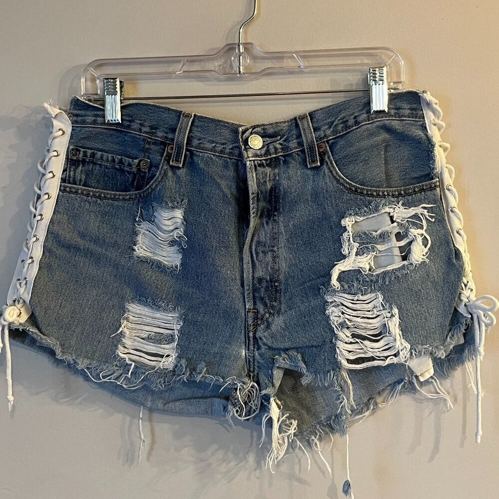 Distressed Denim Women Shorts